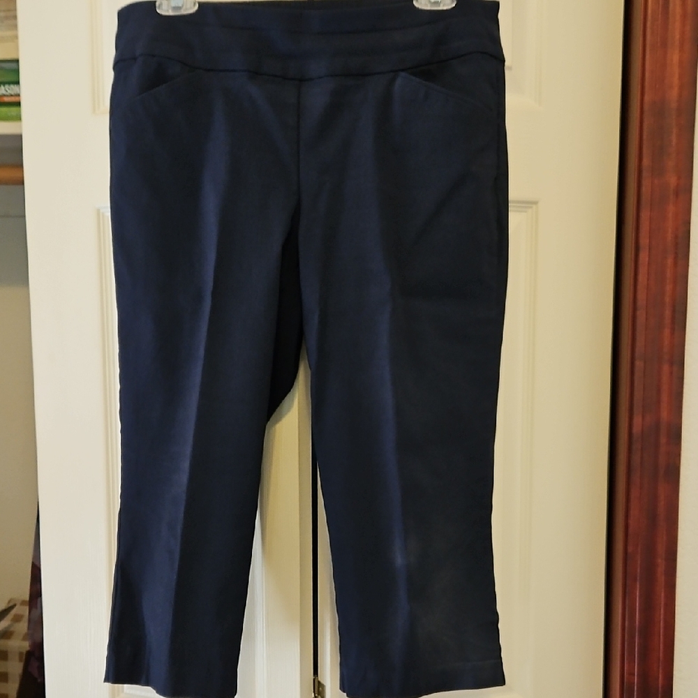 Women's Navy Capris. Christopher & Banks Signature Slimming.